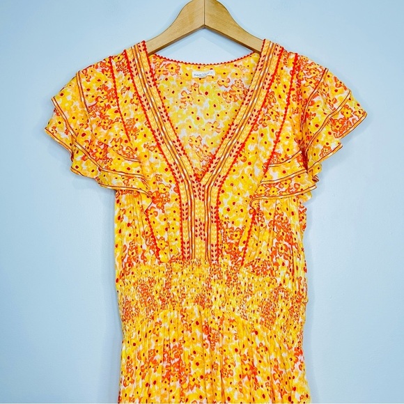 Poupette St Barth Camila Mini Dress Yellow Hortensia M - Picture 4 of 8